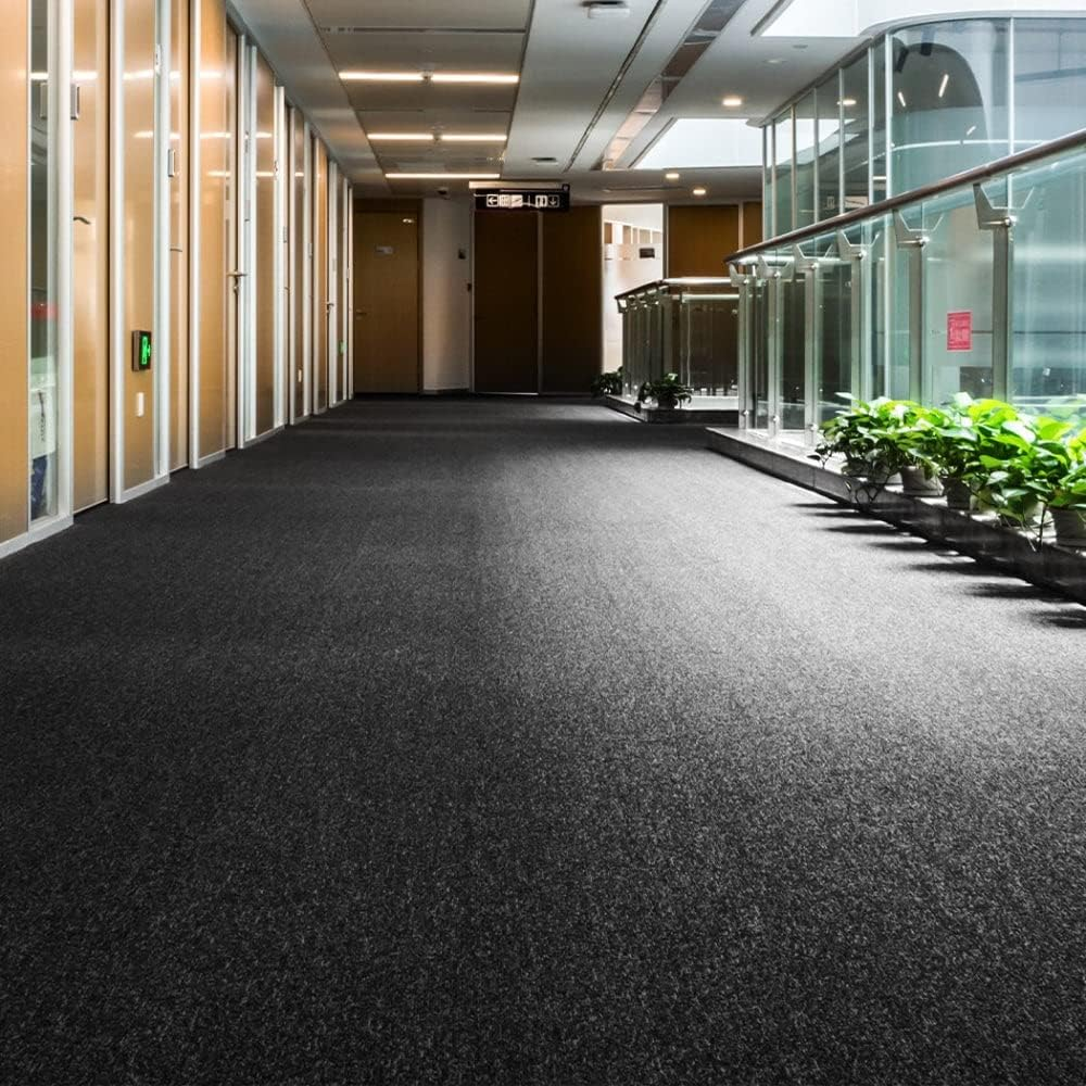 Marlow 20X Carpet Tiles Area Rugs 5M2 Box Heavy Commercial Retail Non-Slip Backing Protector Mat Office Home Flooring Soft Mildew Stain Resistant(Black) image number 1