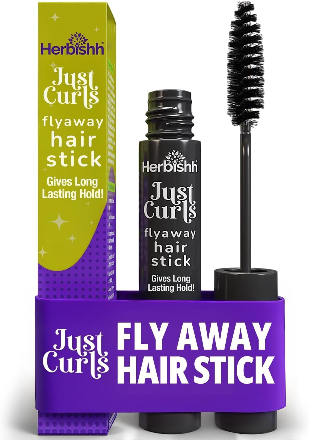 Herbishh Koloret Silver Hair Mask 3.5 Fl.Oz + Flyaway Hair Stick 0.34 Fl.Oz + 100 Pack Ear Shield Covers | Color Depositing Hair Mask for Dry Damaged Hair, Frizz Control, Grey Coverage, Hair Dye Stain Protection, Hair Finishing Wand, Salon & At-Home Use