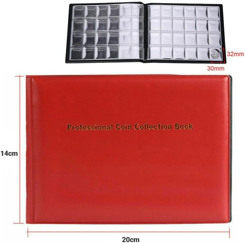 240 Coins Holder Collection Storage Collecting Penny Pocket Album Book RED AUS image number 3