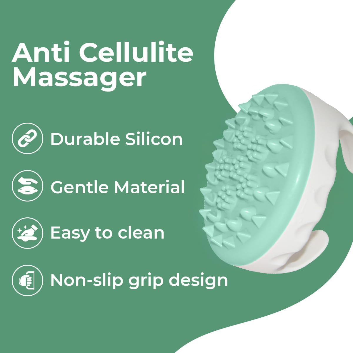 Cellulite Remover anti Cellulite Massager Roller - Anticellulite Fascia Blaster for Cellulite Treatment - Improves Fat Deposits Use Cellulite Brush & Silicone Body Scrubber Shower Bath Brush(2 Pack)