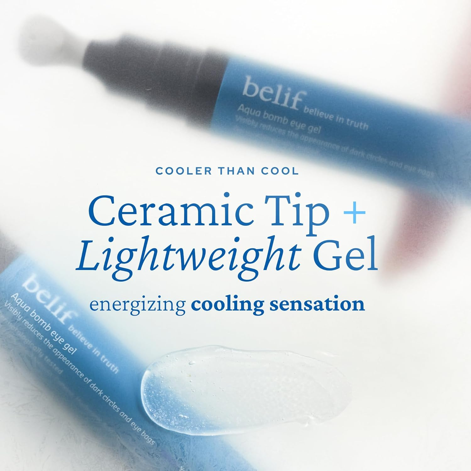 Belif Aqua Bomb Cooling Eye Gel - Caffeine & Hyaluronic Acid for Puffiness & Hydration, Niacinamide & Vitamin C for Dark Circles, Adenosine & Collagen for Plumping & Firming, Korean Skin Care image number 3