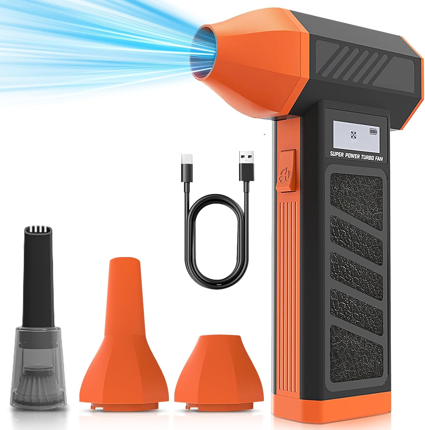 2-In-1 Electric Air Duster Mini Vacuum - Compressed Air Blower with Suction Head, 52M/S Cordless Computer Keyboard Cleaner, Rechargeable PC Accessories Dust Collector (5000Mah) image number 2