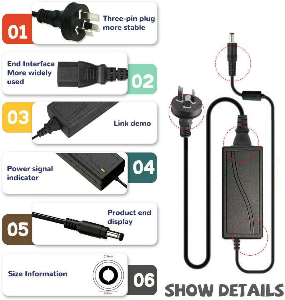 Universal AC DC Power Supply Adapter Charger (AC 100-240V to DC 24V 5A Plug 5.5X2.1Mm) for Household Electronics, Router, Speaker, Tablet, LED Strips, Webcam, Camera, USB Hub, TV Box, and More image number 6