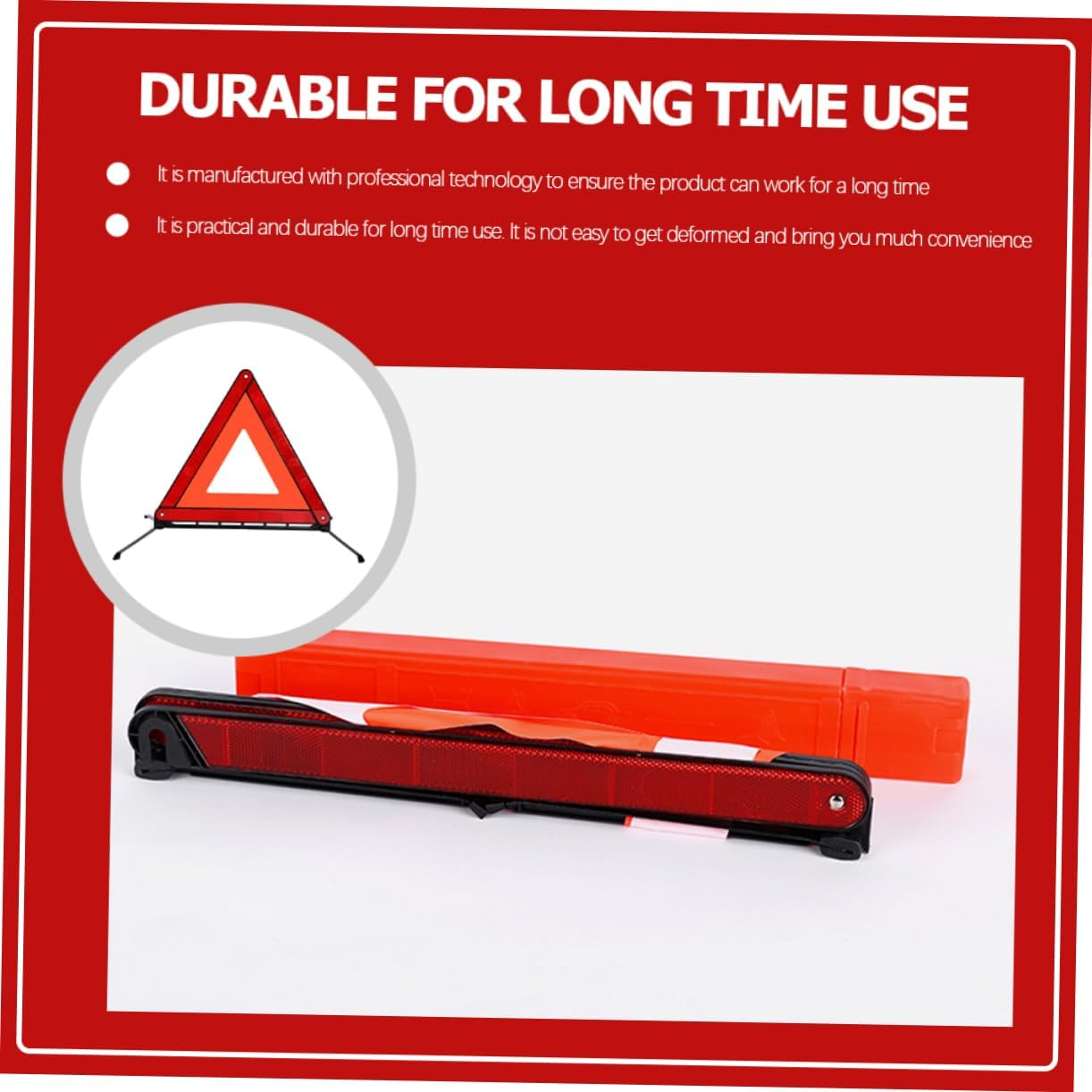 Warning Sign Tripod Reflective Triangle Sign for Automotive Roadside Emergency Breakdown Board image number 6