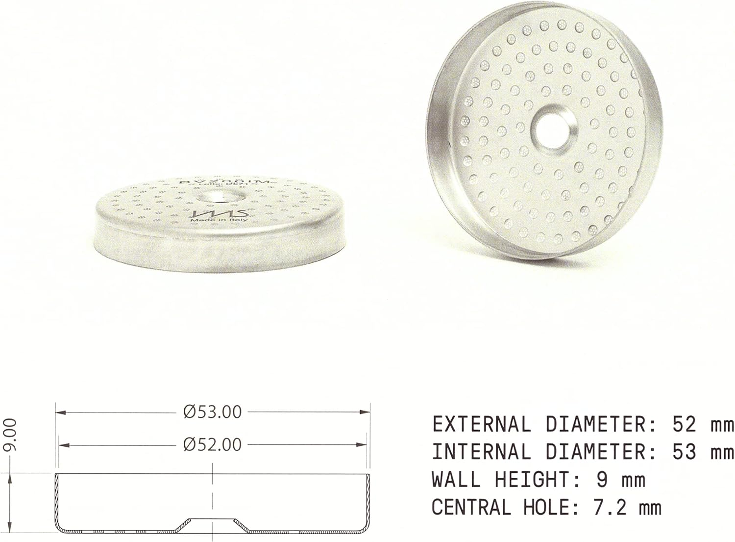 IMS Precision Shower Screen Compatible with 54Mm Breville Sage Espresso Machines Express, Barista Pro, Bambino, Bambino plus BES450, BES500, BES880, BES810BSS, BES860XL, BES870XL