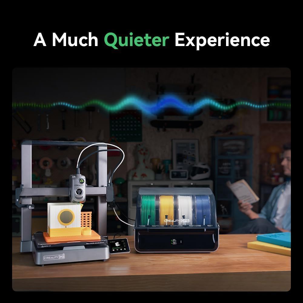 Creality Hi Combo 3D Printer, Multi Color 3D Printer with CFS, 500Mm/S High Speed Auto-Leveling Automatic Filament Reading Clog-Free Extruder 95% Pre-Assemble All-Metal Body 10.24&times;10.24&times;11.81Inch image number 2