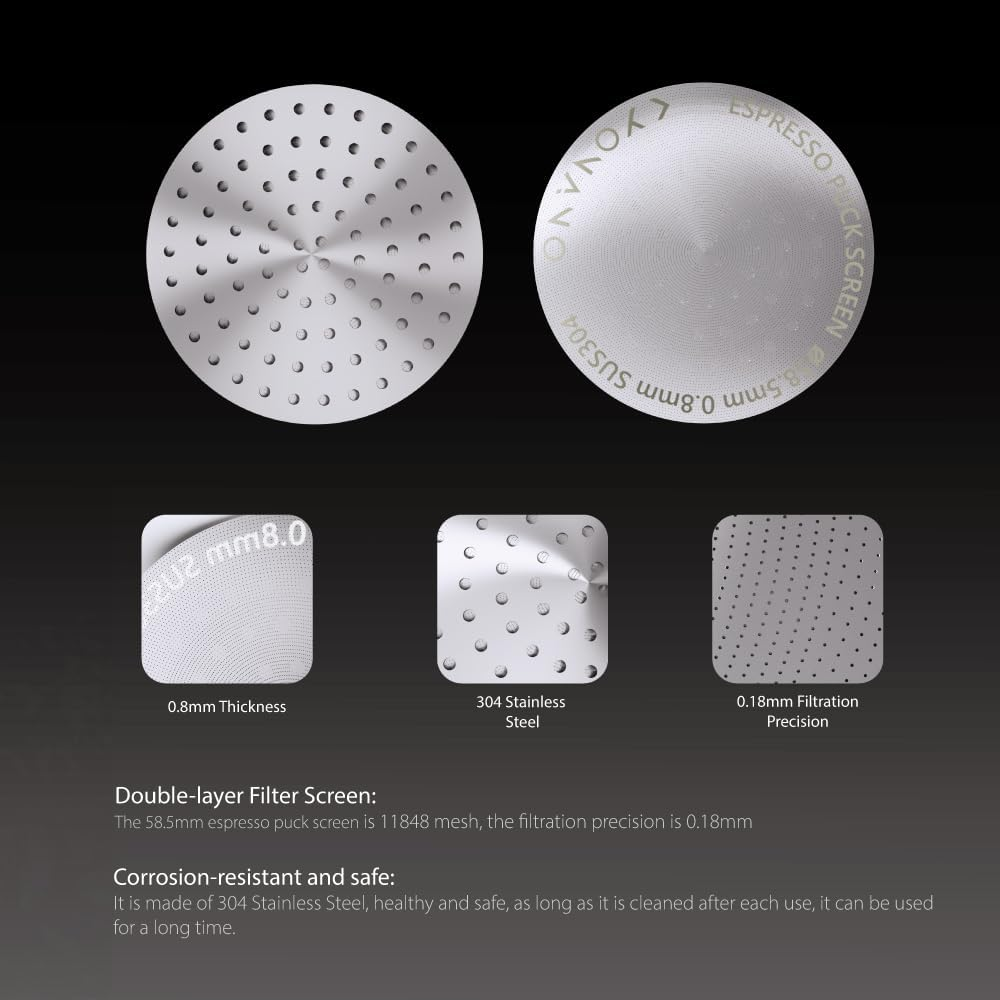 KYONANO 51Mm Puck Screen with Stand - Espresso Accessories - Reusable Metal Coffee Filters with Silicone Holder - Compatible with 51Mm De'Longhi, Smeg Espresso Coffee Machines image number 4