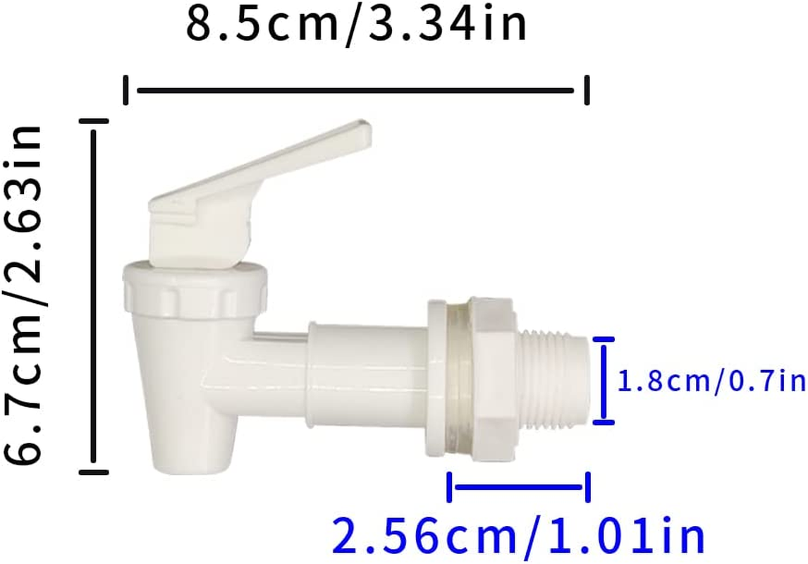 2 Pcs Replacement Cooler Faucet, Reusable Spigot Spout Water Beverage Lever Pour Dispenser Valve Water Crock Water Tap, BPA Free Plastic Water Spigot (Milky) - Black image number 2