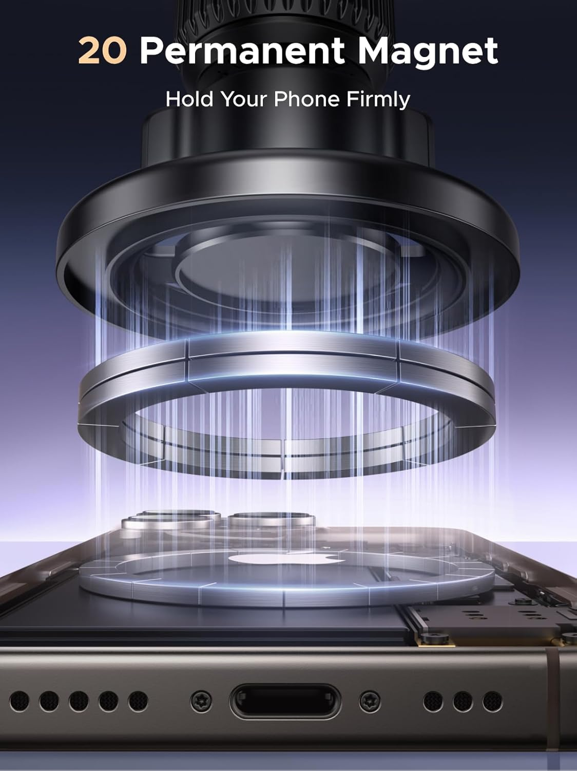 UGREEN 2-In-1 Magsafe Car Mount, Magnetic Phone Holder for Cars Air Vent Dashboard, 360&deg;Rotatable Car Phone Holder Cradle Compatible with Iphone 17 Pro Max Air 16 15 14 13 12 image number 5