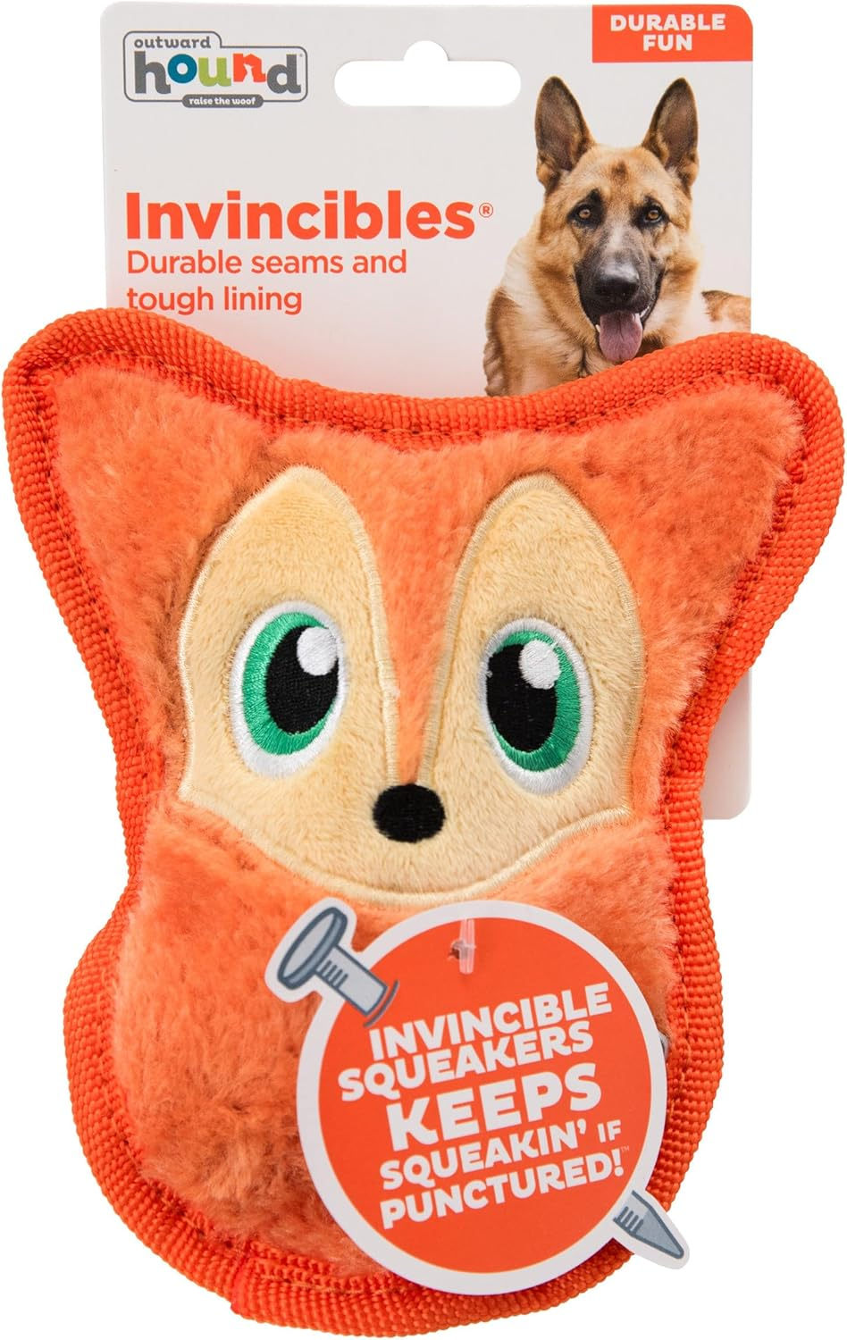Outward Hound Invincibles Dog Toy - Stuffingless Squeaky Plush Dog Toy image number 5