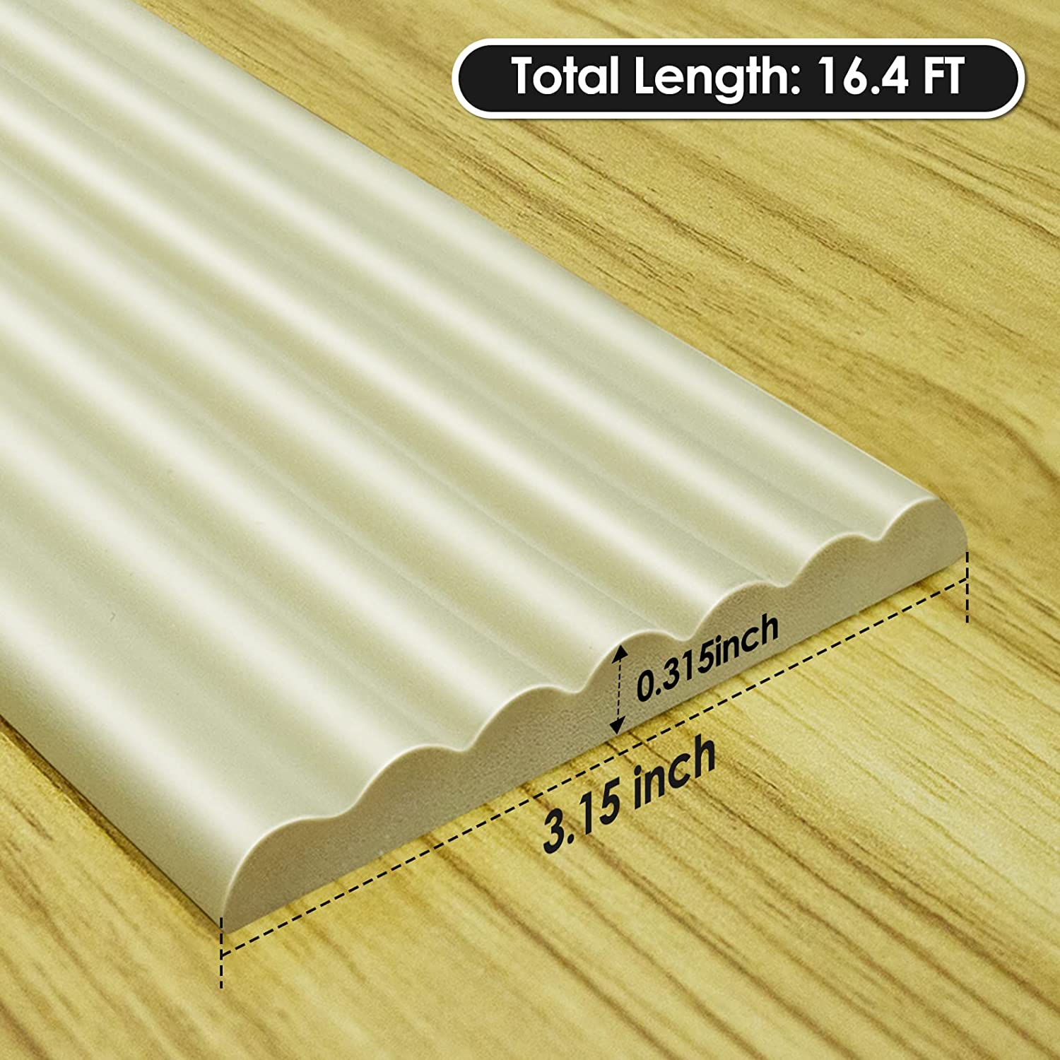 Baby Proofing 16.4Ft Edge Corner Protector with 3M Strong Adhesive Double Sided Tape, Extra-Wide Soft Safety Guards Proof Foam Padding Furniture Bumper or Table, Fireplace, Sharp Edge, Cream image number 2