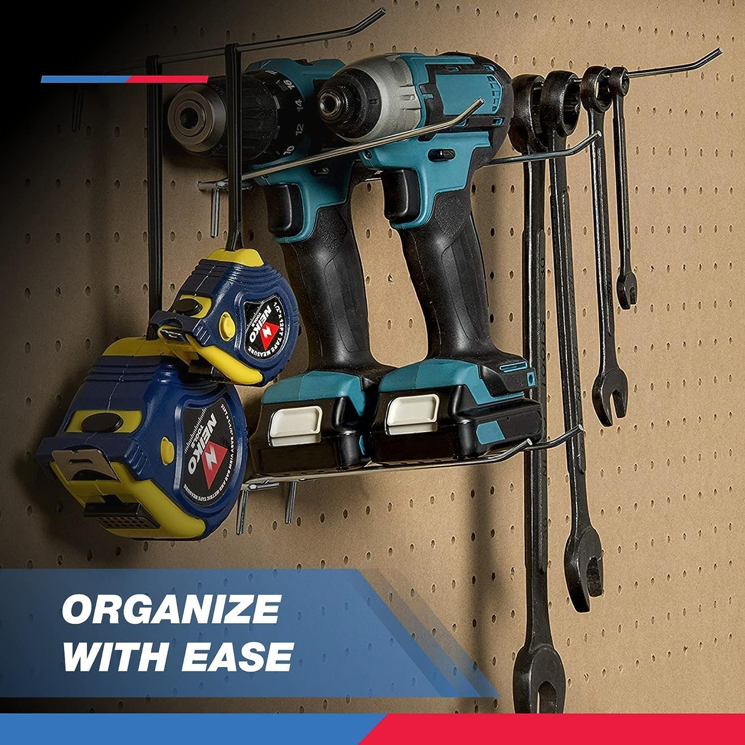 Neiko 53100A 4-Inch Pegboard Hooks and Organizer Assortment 50-Piece Value Pack image number 2