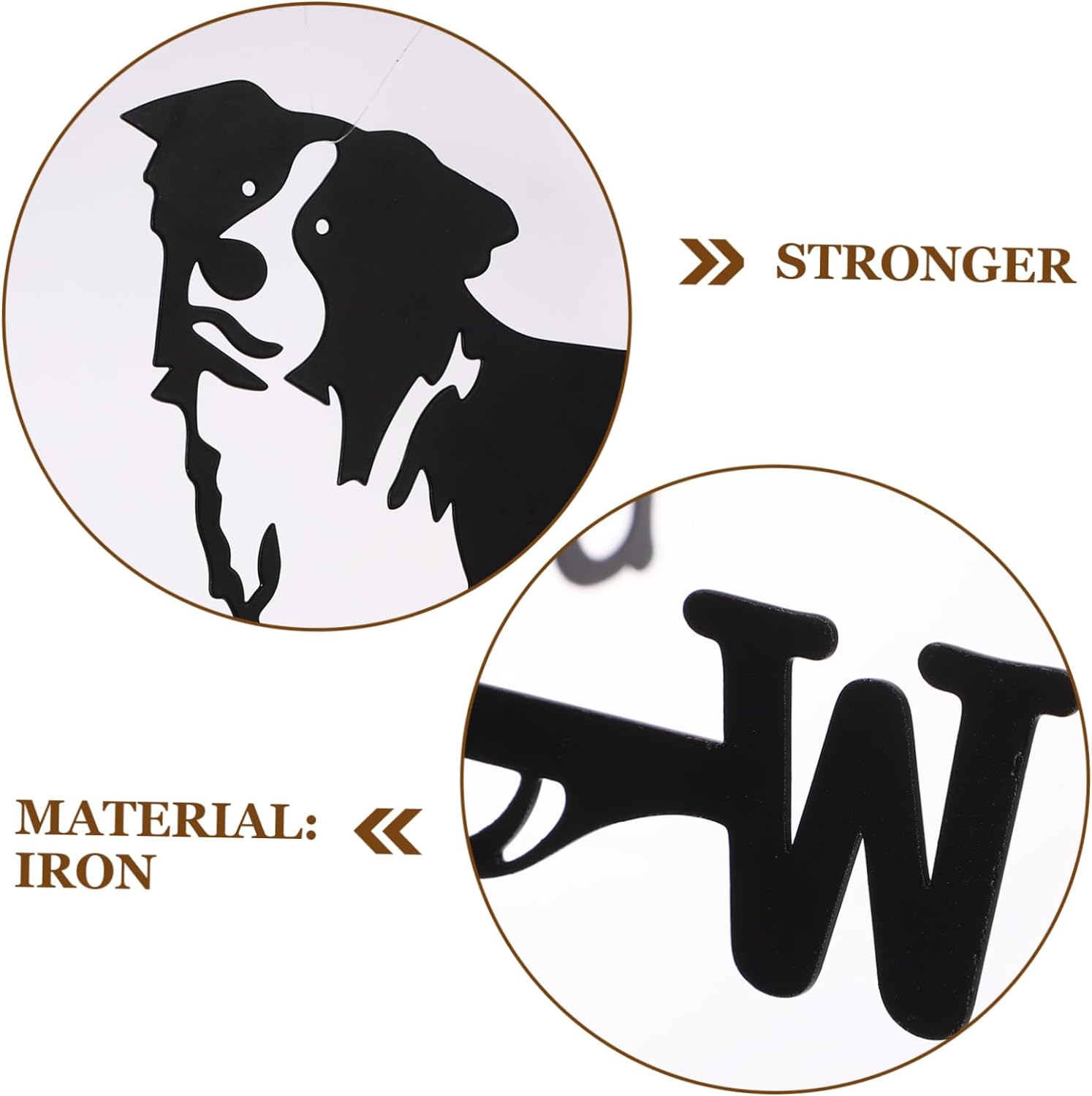 MERRYHAPY Sturdy Iron Weathervane Roof Yard Decor Large 3D Dog Weather Vane for Decorative Use