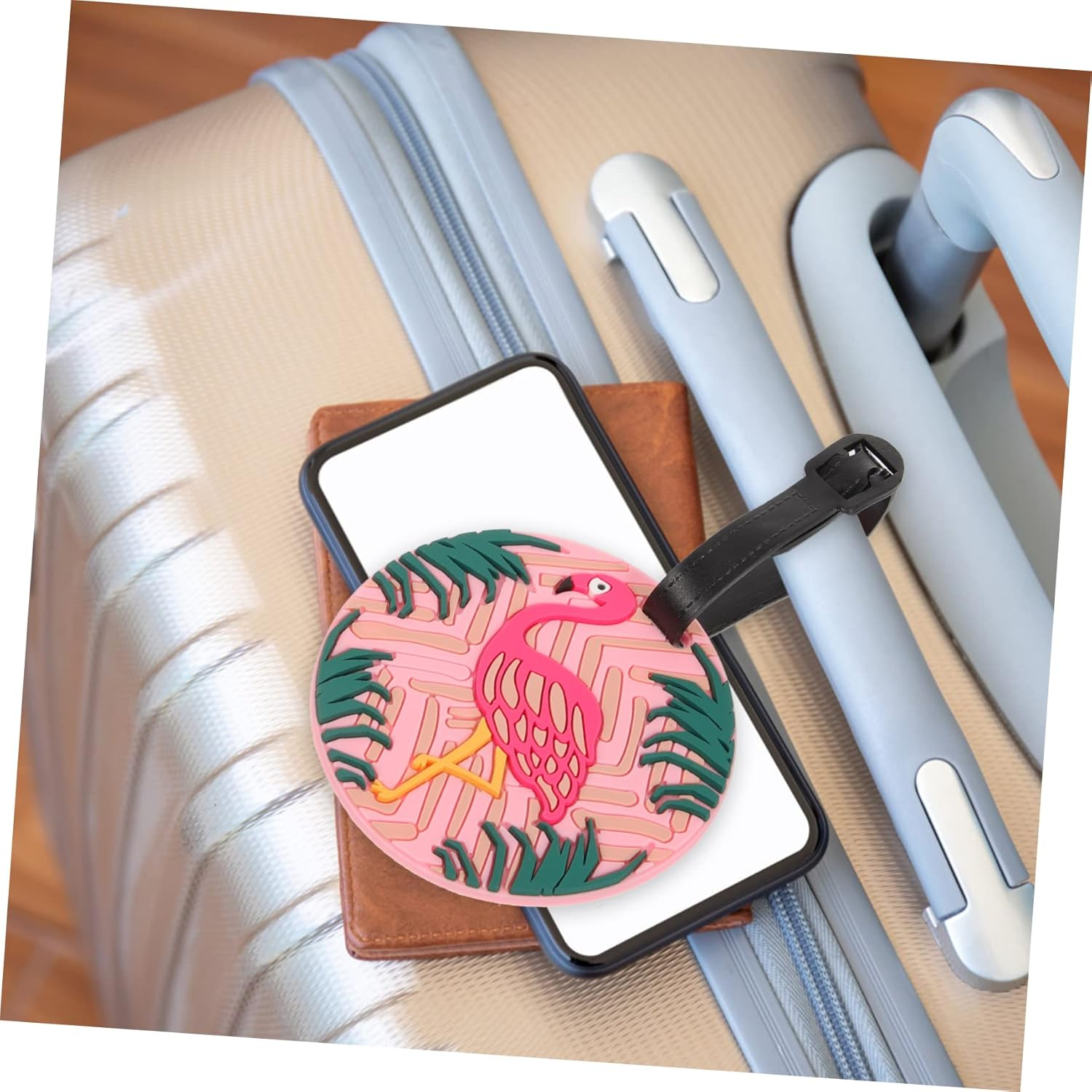 WRITWAA 10Pcs Cute Cartoon Soft PVC Luggage Tags Travel Suitcase Id Labels Pineapple Donut Ice Cream Design Boys and Girls Women Suitcase Identification Accessories image number 1