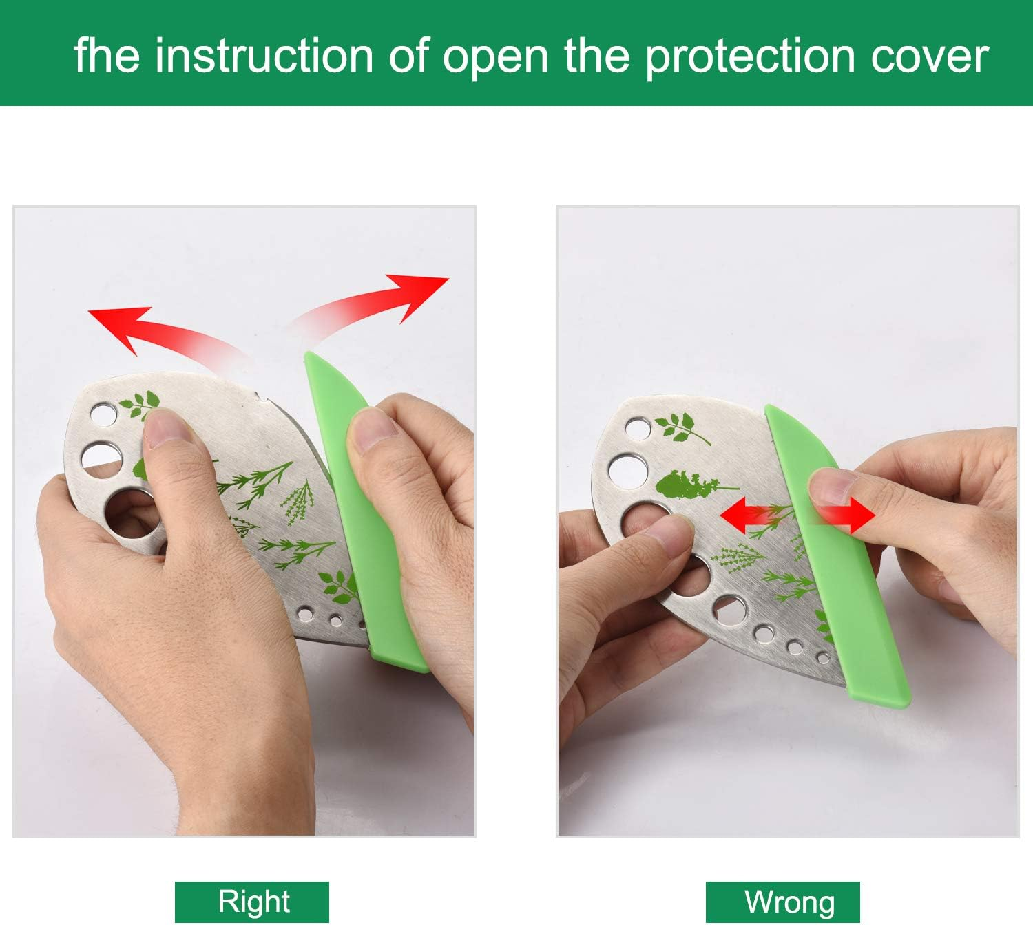 Leaf Herb Stripper, Stainless Steel Kitchen Herb Stripper Tool, 9Holes, 2 in 1 Design,Curved Edge Can Be Used as a Kitchen Knifefor Chard, Collard Greens, Parsley, Basil, Rosemary Herb, Taragon, Thym image number 2