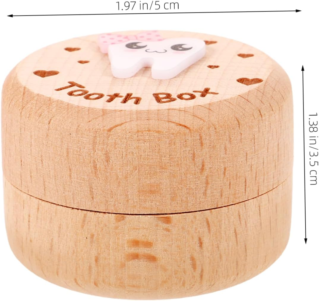 Wooden Tooth Box Kids Tooth Storage Box Small Wooden Keepsake Organizer for Boys and Girls image number 6