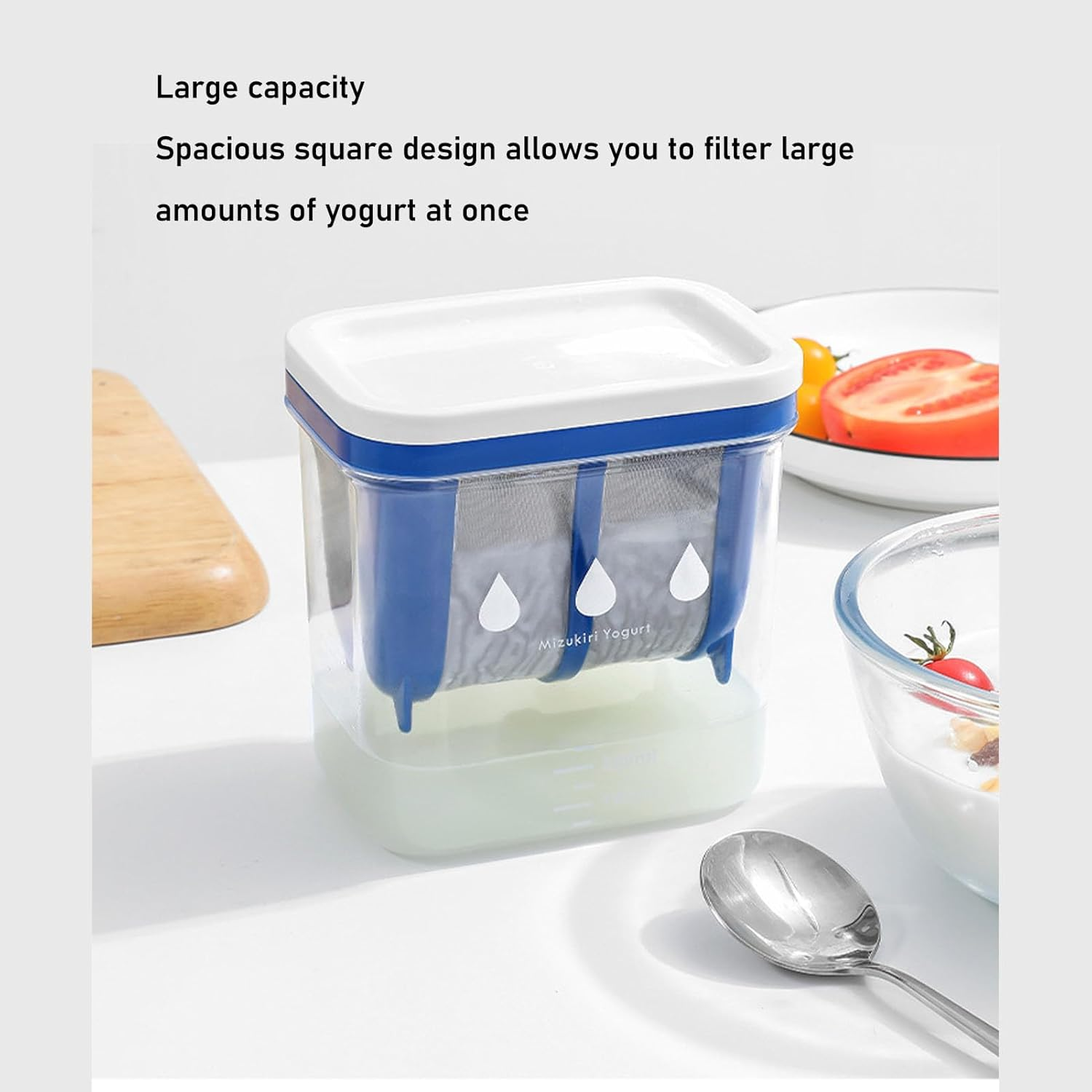 Greek Yogurt Strainer, Food Yogurt Mesh, Multiple Usage Food Strainer with Ultra Fine Mesh Stainless Steel Strainer Basket, Kitchen Tool for Soy Milk, Coffee, Milk, Yogurt, Juice image number 6