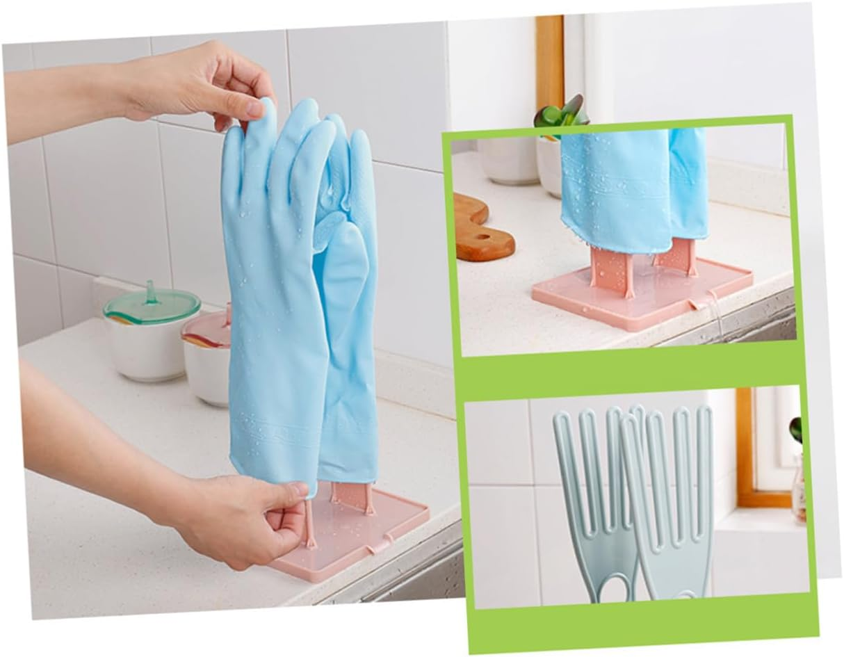 OKUMEYR Creative Gloves Rack for Kitchen Bathroom Rubber Glove Drying Storage Holder Drain Towel Rack Pink Modern Design for Dish Drying and Hanging Storage image number 6