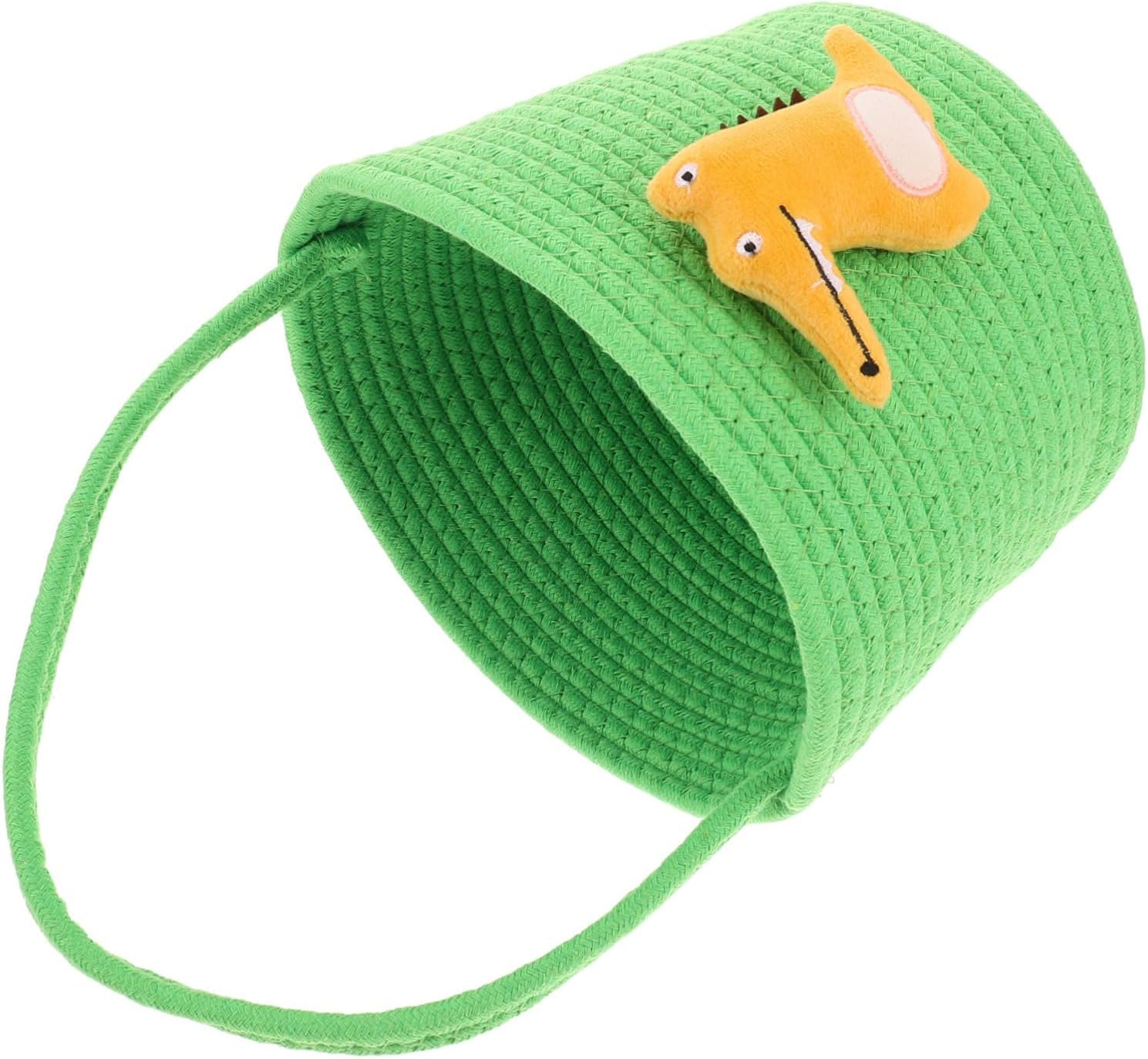 SHOWERORO Small Cotton Rope Basket Versatile Candy Bucket for Diapers Storage Nursery Decor Handwoven Crate for Pet Organizer Halloween Use image number 4