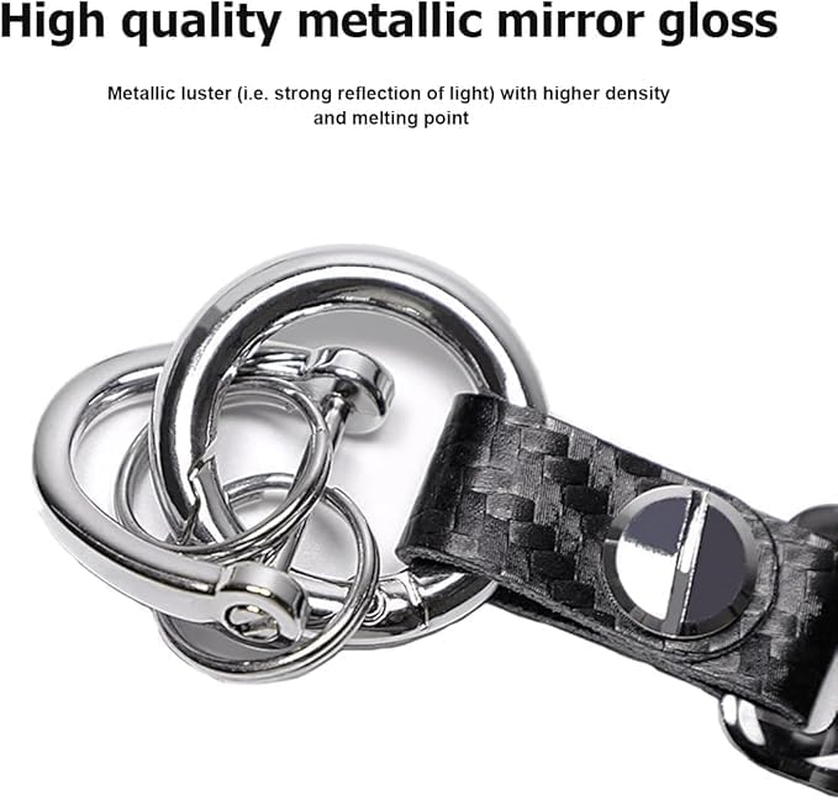 Carbon Fiber Car Keychain, Microfiber Leather Key Chain, Waterproof Car Shape Key Fob Key Ring Holder image number 1
