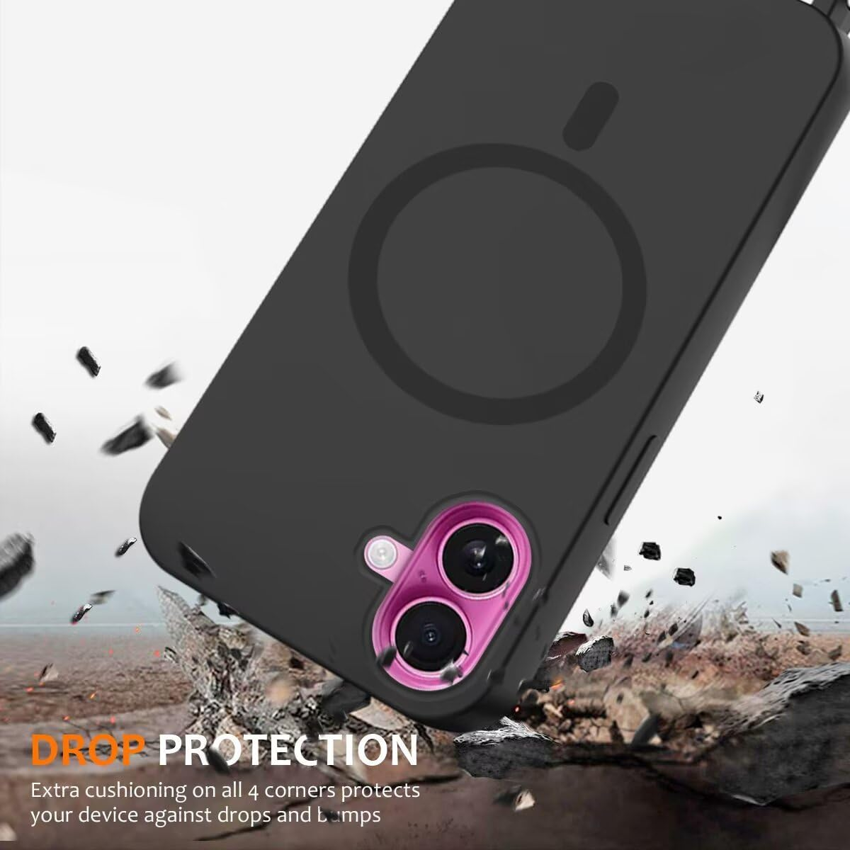 Mobile Phone Chain with Strap for Samsung Galaxy S25 FE Case, Lanyard (Removable) Mobile Phone Case with Adjustable Cord Removable Strap, Crossbody Protective Case for Hanging Cord, Black image number 4