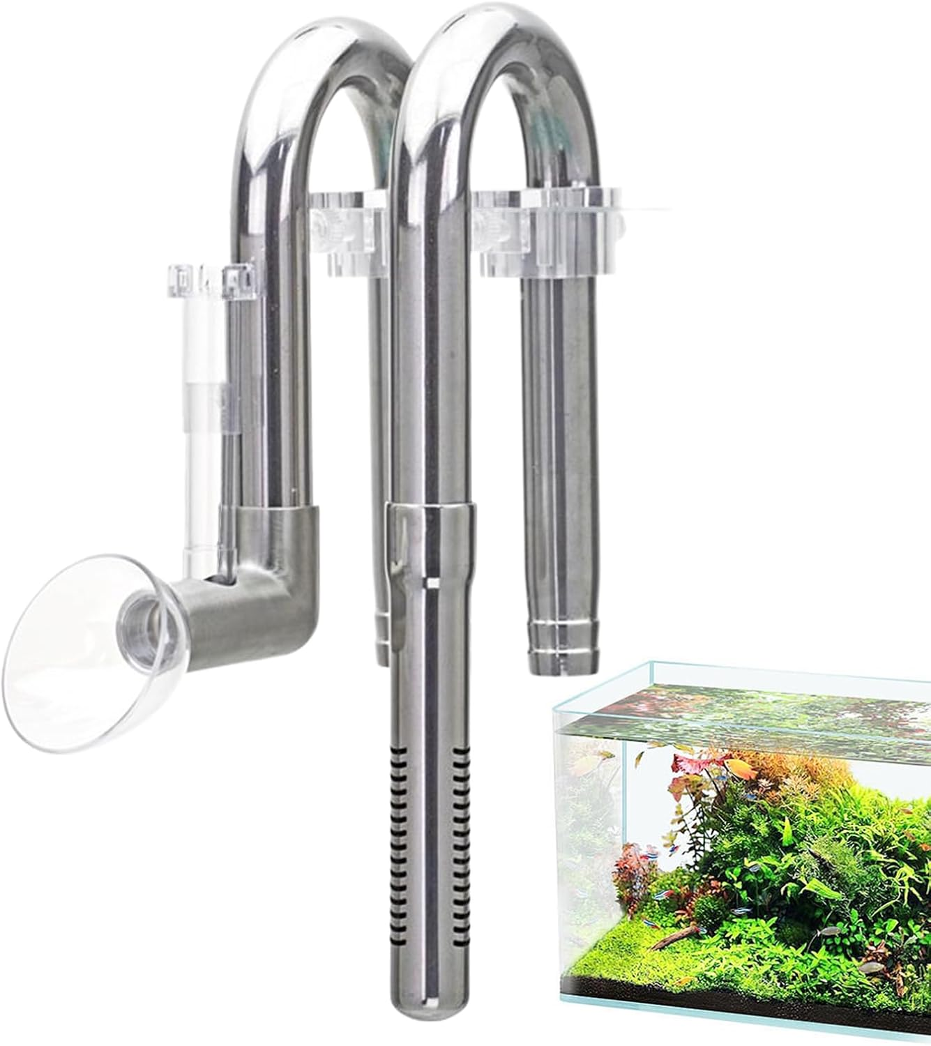 Nuytghr Inflow Outflow Pipe Aquarium, Fish Tank Skimmer, Oil Removal Tube, 24X9.5X5Cm, Adjustable Stainless Steel Accessory, for High Strength Filtration, Professional Aquatic Setups image number 6