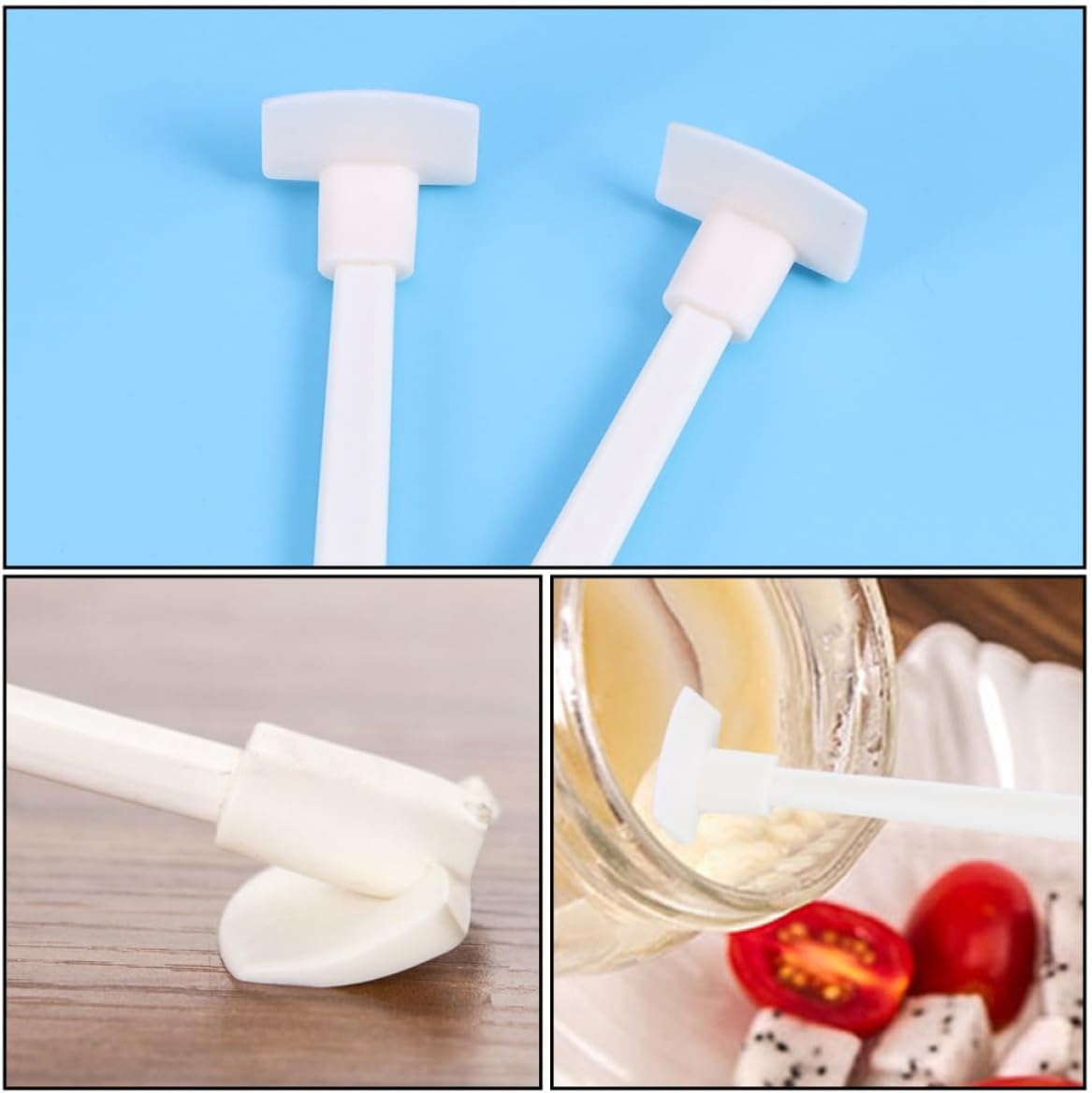 Ciieeo 5Pcs Long Handle Bottle Scraper Set, White Silicone Spatulas for Jam, Ketchup, Sauce, Kitchen Utensils for Narrow Bottles and Jars, Multipurpose Cooking Tools image number 4