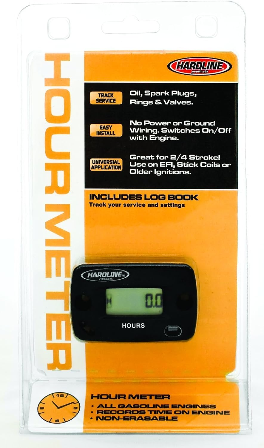 Hardline Products HR-8063-2 Hour Meter for 2-Cylinder Engines image number 1