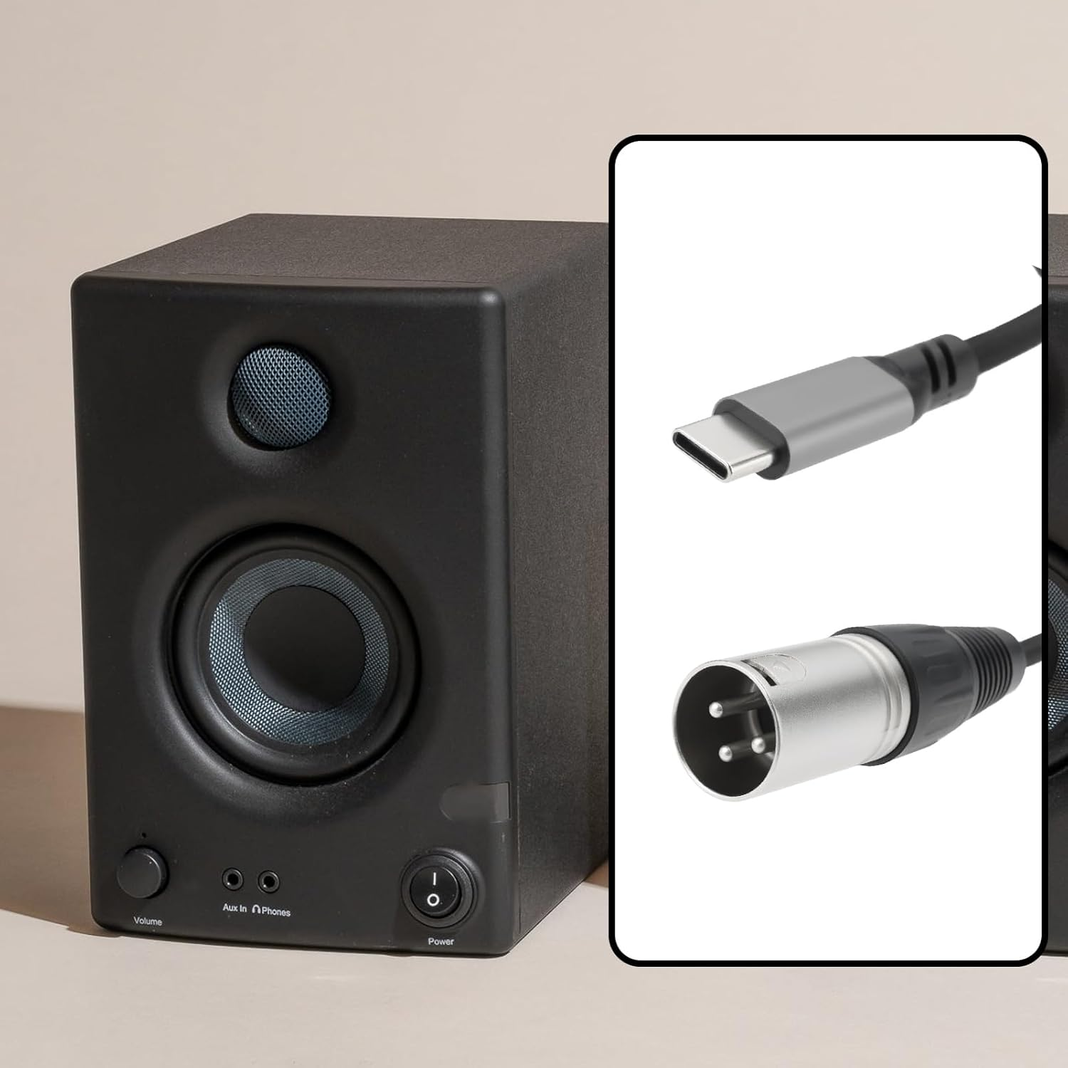 LT Easiyl USB C to XLR Male Output Cable 16BIT/44.1KHZ for Amplifier Speaker Mixer Console (1M) image number 1