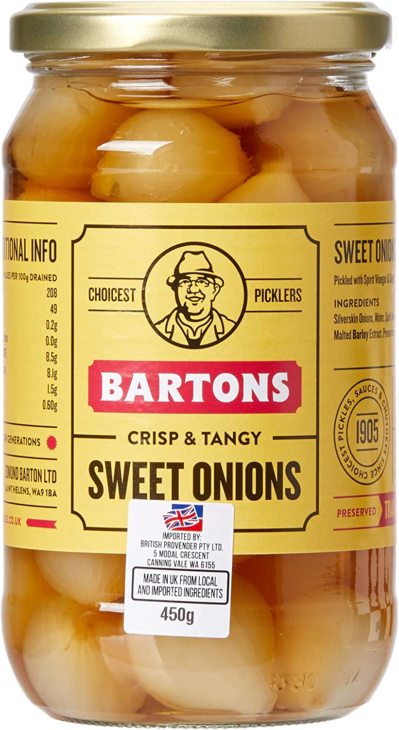 Bartons Sweet Pickled Onions, 450G