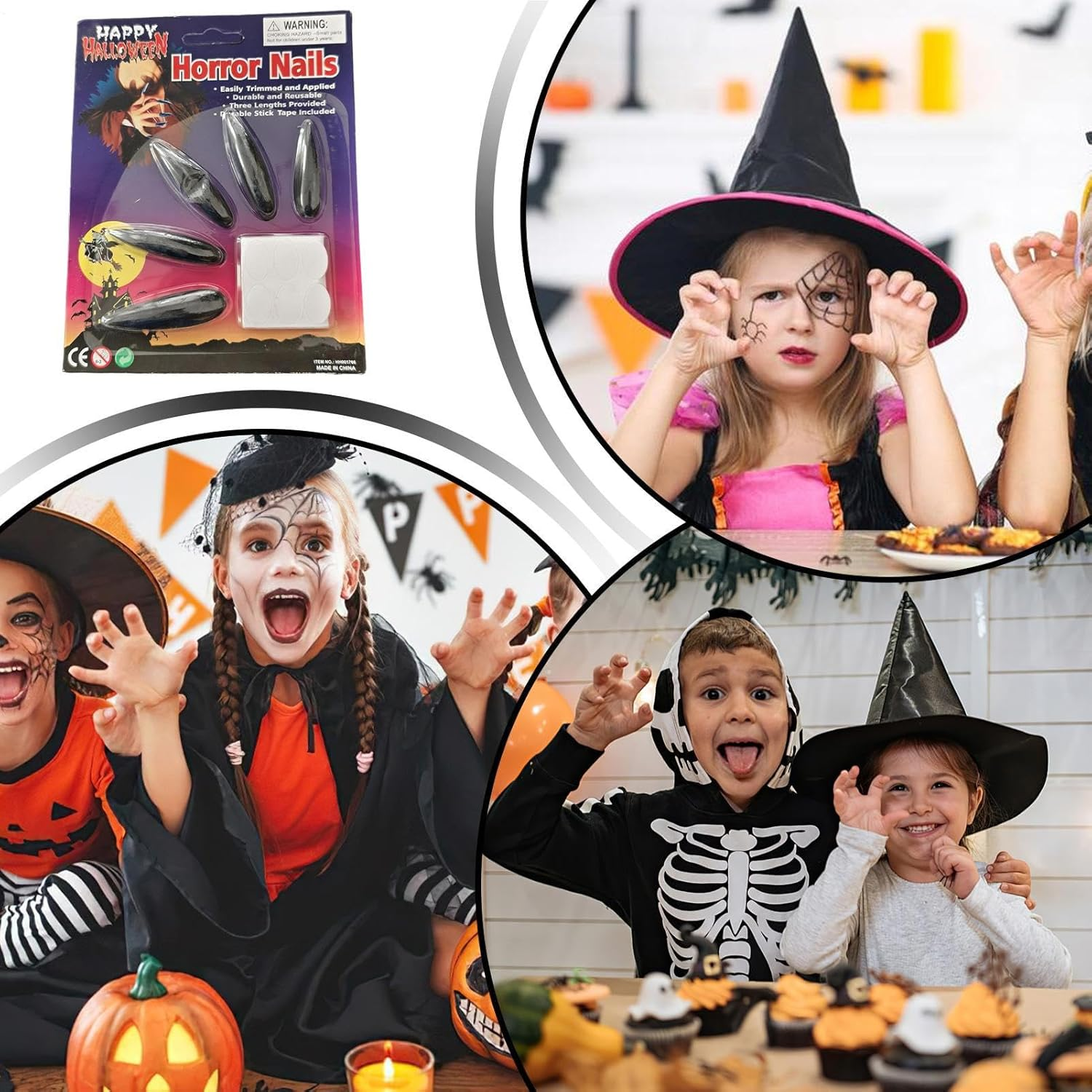 Halloween Fake Nails - 10 Pack Long Acrylic Nails Vampire - Reusable Gothic Design Vampire Fancy Dress Horror House Stage Performance Halloween Party Gothic Horror Nail Reusable Fake Nails Vampire