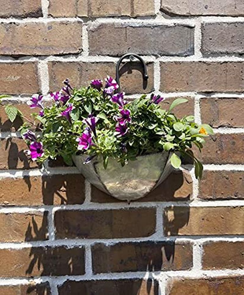 GIFTME 5 Set of 2 Galvanized Metal Umbrella Hanging Wall Planter Flower Holder Indoor or Outdoor Garden Succulent Wall Planter Set image number 2