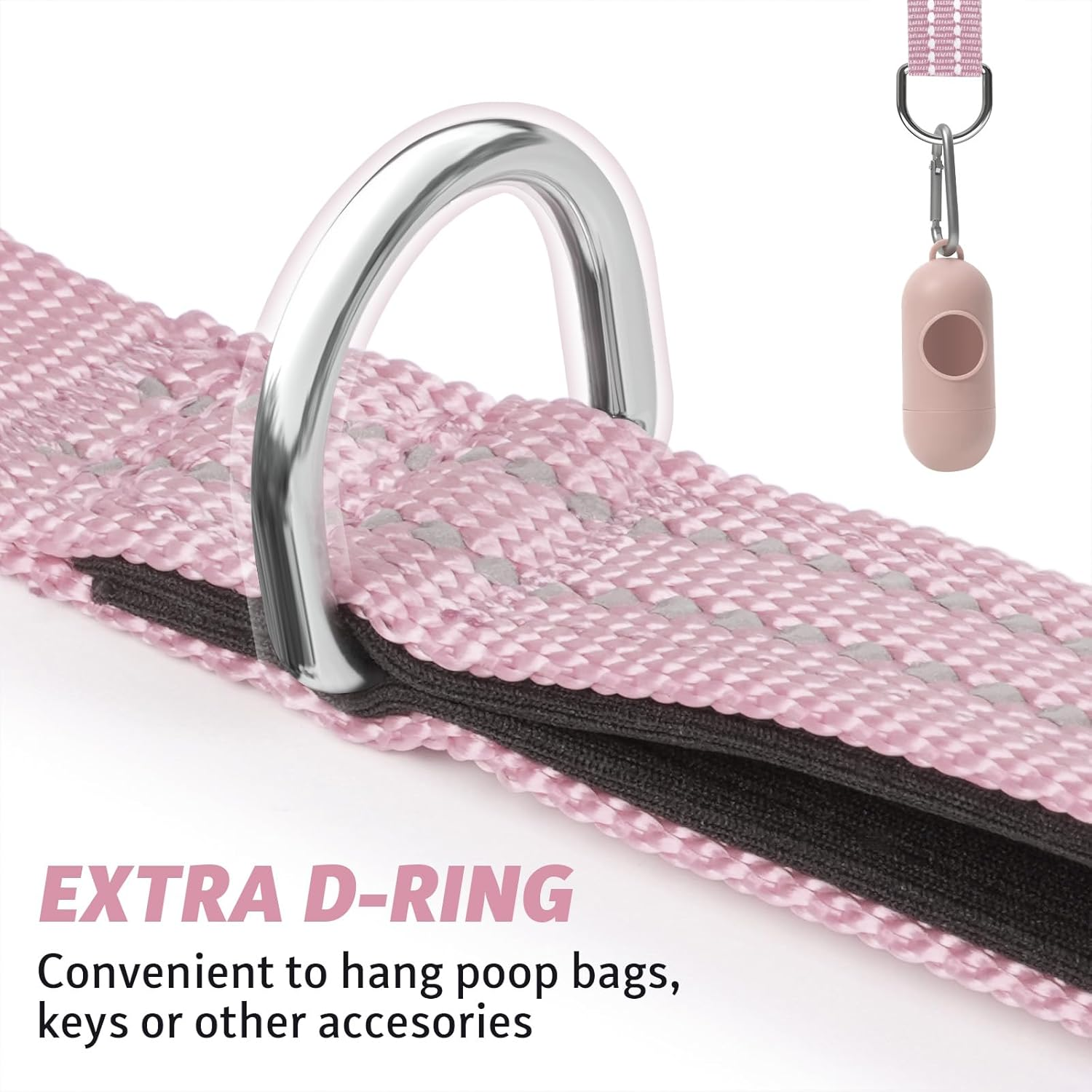 Xiaz 6 Feet Dog Training Leash, Nylon, Pink, Reflective, Padded Handle, 550 LBS Bearing, Lightweight Suitable for Small, Medium Dogs and Cats - Blue-1 image number 7