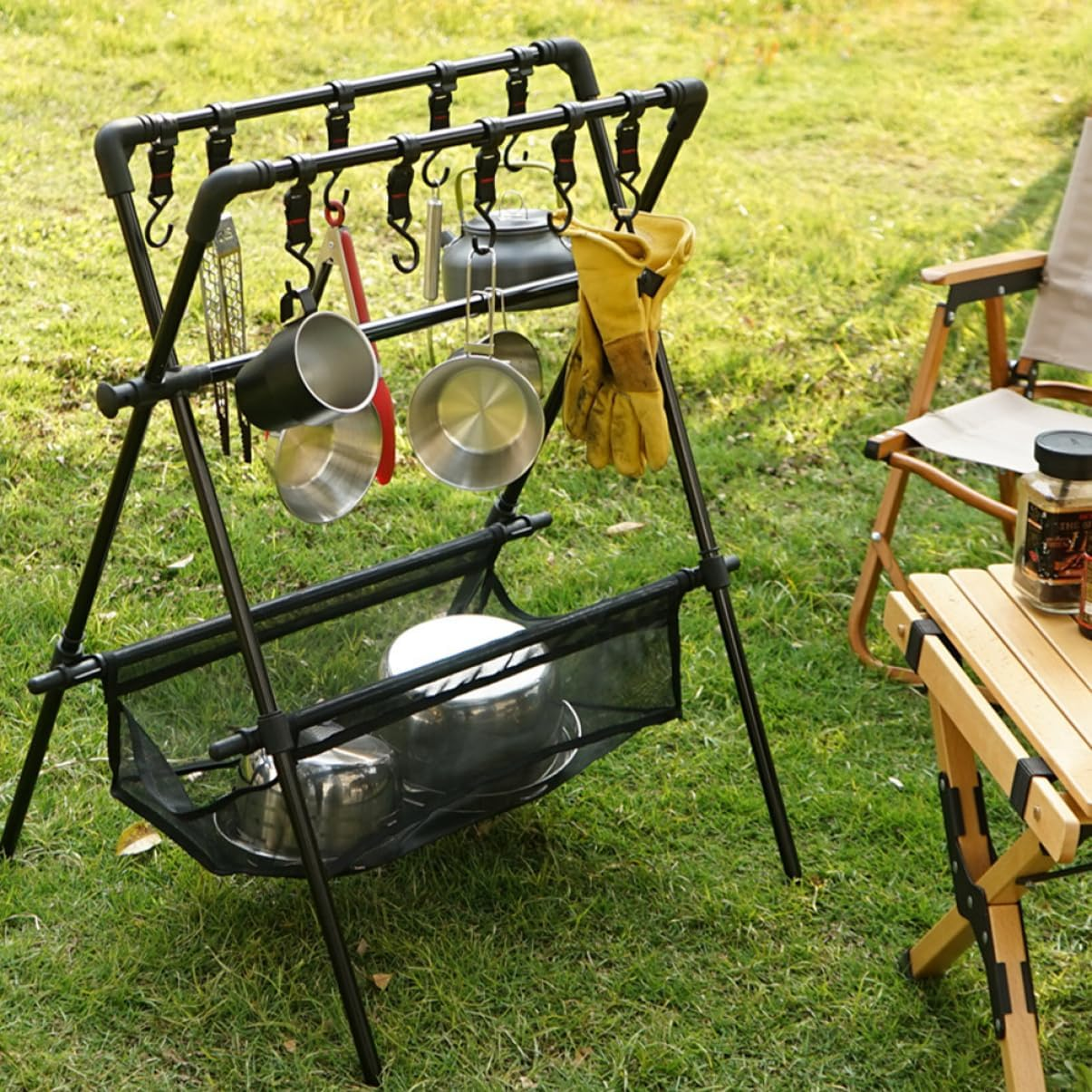 Camping Cooking Pan Stainless Steel Pot Hiking Cookware Compact Picnic Pan Outdoor Cooking Equipment