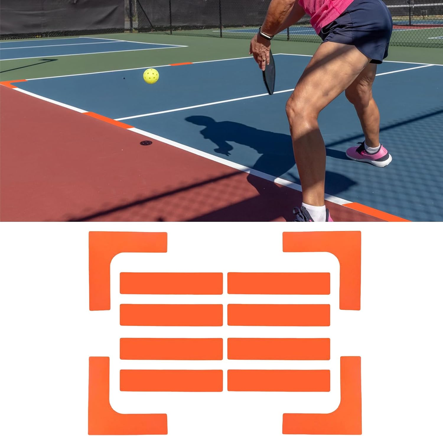 Court Line Marker Kit | Court Lines Marking Kit Throw down Markers - Anti-Slip Wind-Resistant Tennis Sports Throw down Accessories for Outdoor Training Field Backyard School Park Lawn Driveway - Blue image number 6