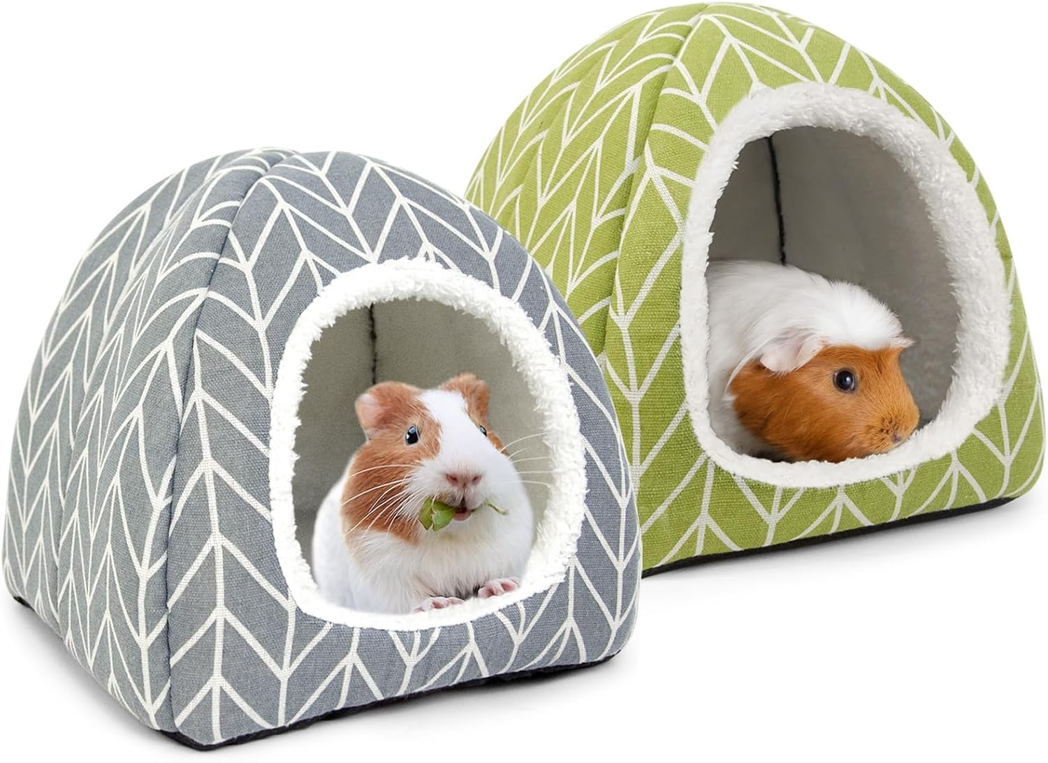 2 Pack Guinea Pig Hideout Bed Dwarf Rabbit House Cave Accessories Cozy Hide-Out for Little Bunny Hedgehog Ferret Chinchilla&Other Small Animals