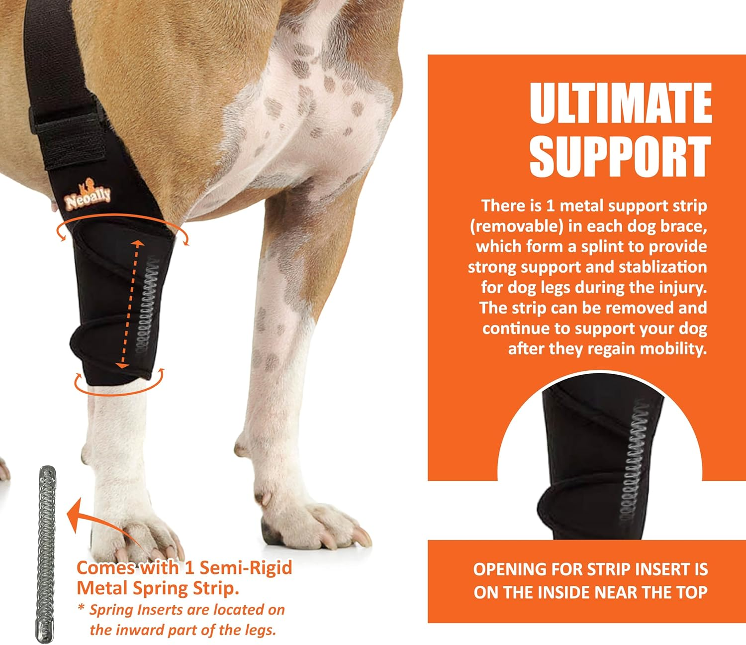 Neoally Dog Elbow Support Brace with Metal Inserts for Canine Elbow and Shoulder Support Elbow Hygroma, Dysplasia, Orthosis, Calluses, Pressure Sores and Shoulder Dislocation (Right Leg, Small) image number 6