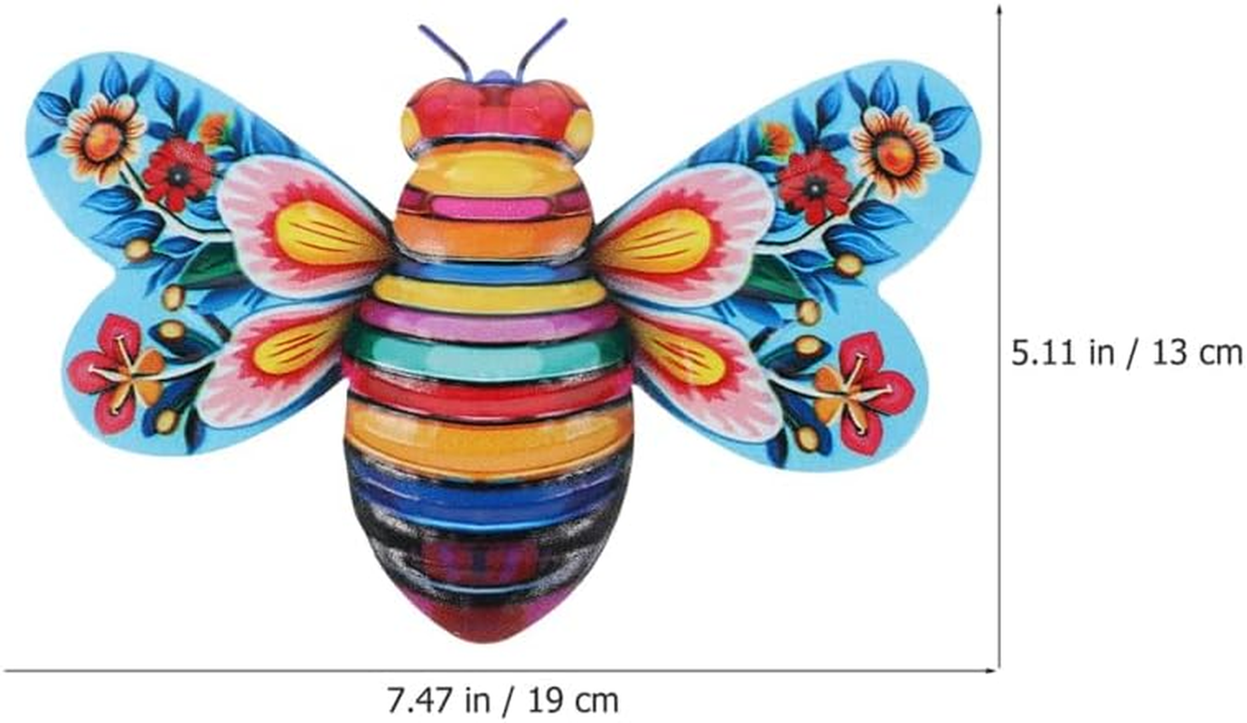 HOLIDYOYO 2Pcs 3D Iron Metal Bee Pendant Wall Art for Home Decor Vibrant Bee Wall Decoration and Statue for Indoor and Outdoor Spaces Unique image number 2