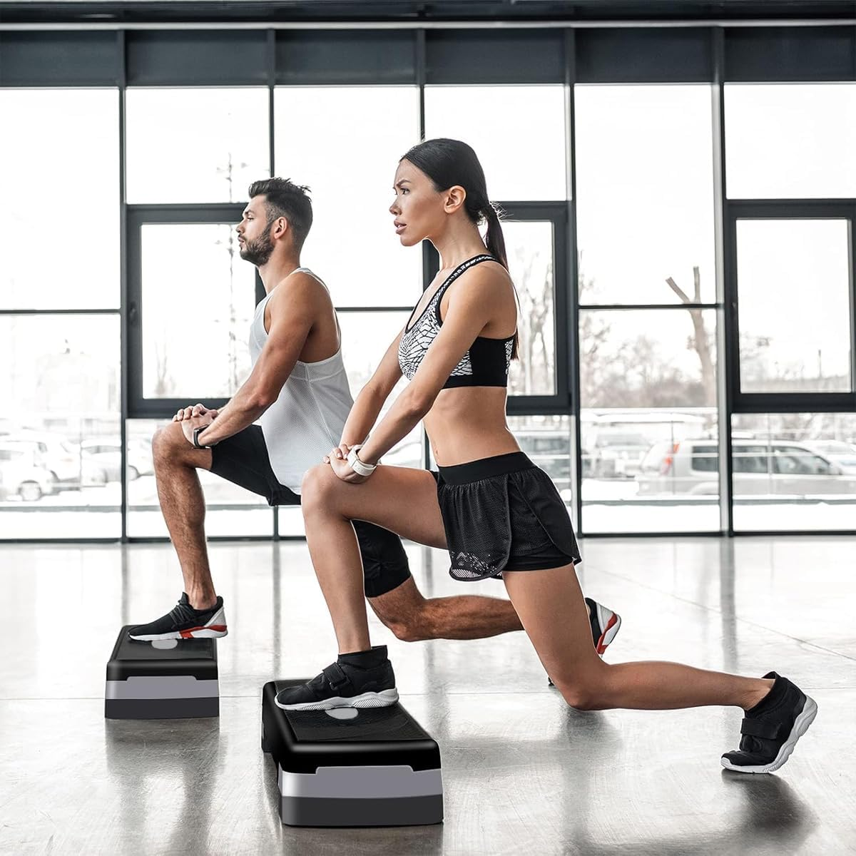 AIMALL Aerobic Step Platform for Home Gym - Adjustable Exercise Stepper with Non-Slip Surface and Anti-Skid Rubber Feet, Fitness Block Bench Riser image number 2