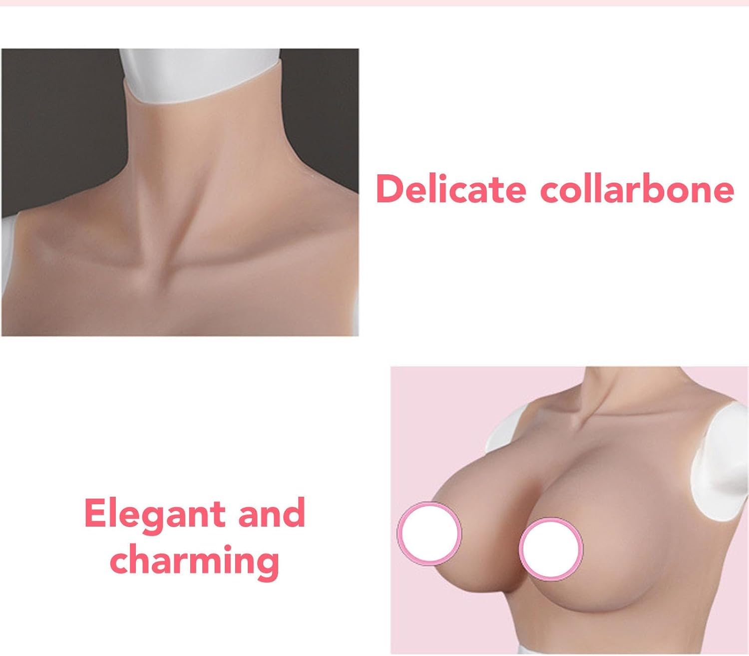 Fake Boobs Silicone Breastplate Fake Breasts D Cup Silicone Filled Plates for Transgender Crossdressers Cosplay Drag Queen image number 4