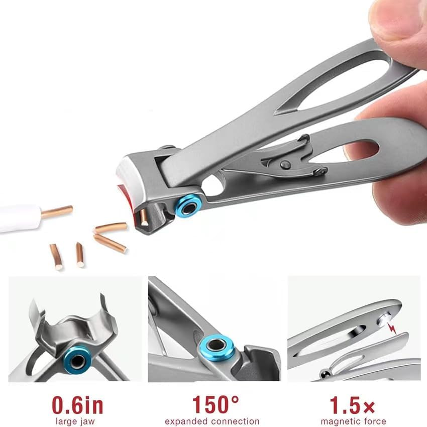 6 Pcs Large Nail Clipper Set,Heavy Duty Toe Nail Clippers for Thick & Ingrown Nails,Easy Grip Handle,Stainless Steel Super Sharp Curved Blade for Men,Women,And Professional image number 3