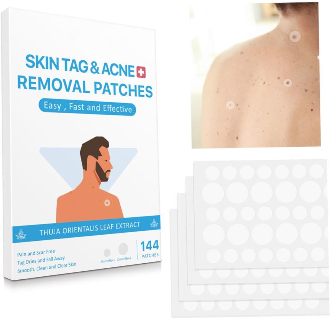 Skin Tag Remover Patches, Skin Tag Remover Patches Body Mole Removal Face Neck Wart Dispel Stickers White 144PCS, Wart Removal image number 1