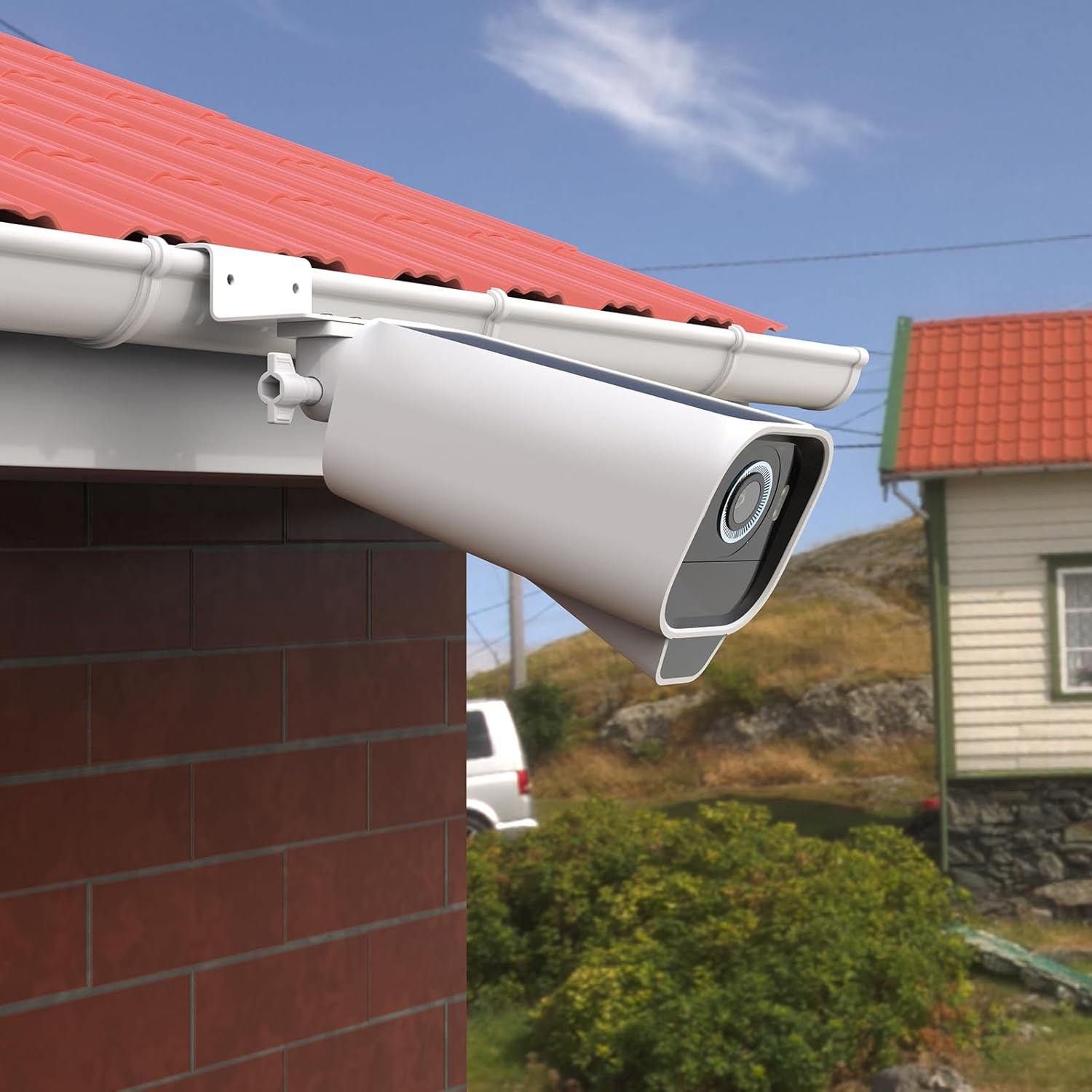 TIUIHU Gutter Mount for Eufycam S3 Pro Camera, Gutter Mount with Waterproof Silicone Case for Eufy Solar Surveillance Camera Outdoor (White) image number 6