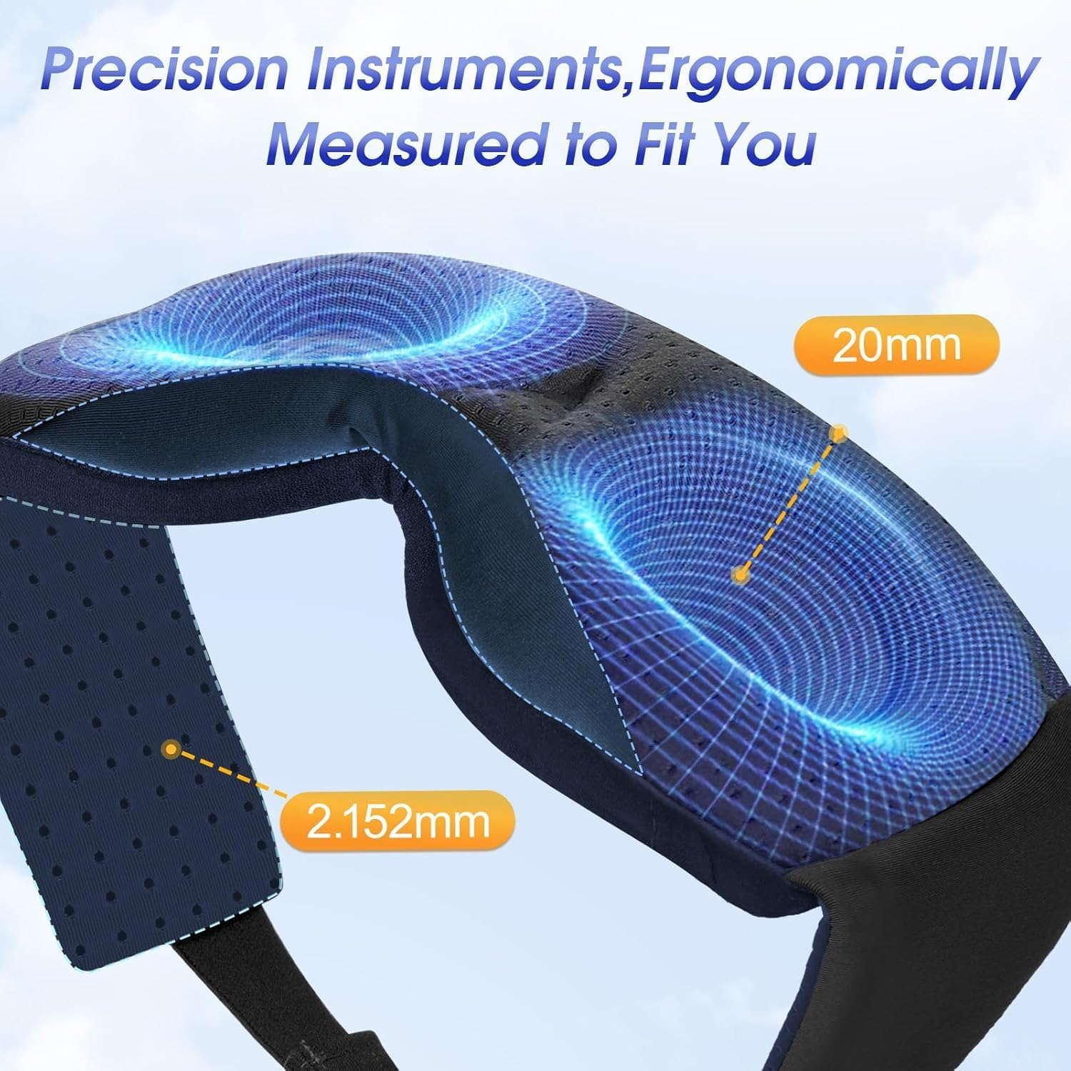 TOPOINT Zero Eye Pressure 3D Sleep Mask, Ideal for Travel, Night Work, Napping, Side and Office Use for Both Men and Women 5.4 image number 1