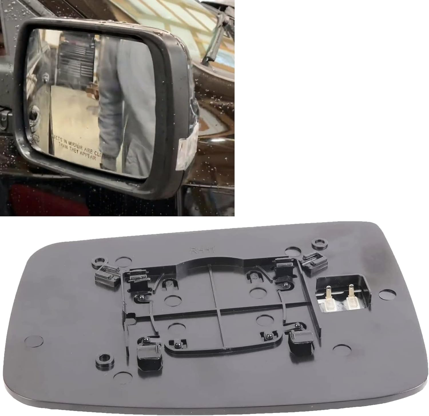 Ram Passenger Right Side Heated Mirror Glass Compatible with 2009-2018 Dodge Ram 1500 2500 Right Power Heated Convex Mirror Glass 68050298AA, 68079362AA image number 5