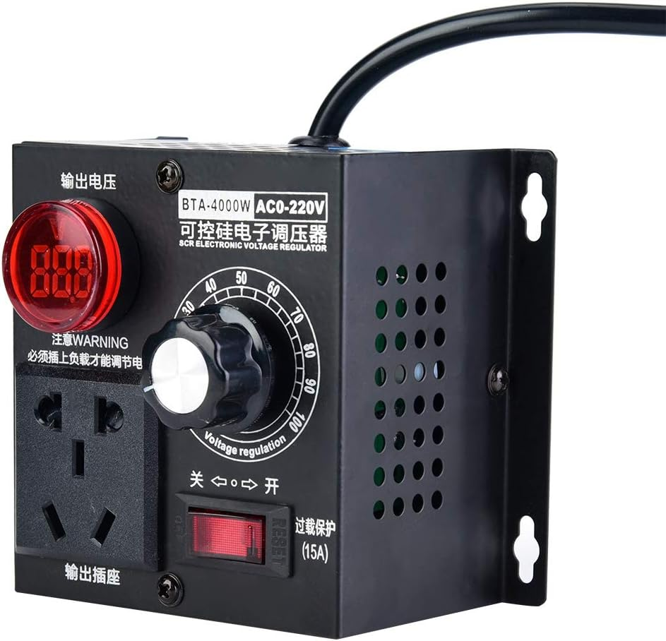 Motor Fan Speed Controller Stepless Voltage Adjustment Voltage Regulator, Fan Speed Controller, for Home for Motor(National Standard) image number 4