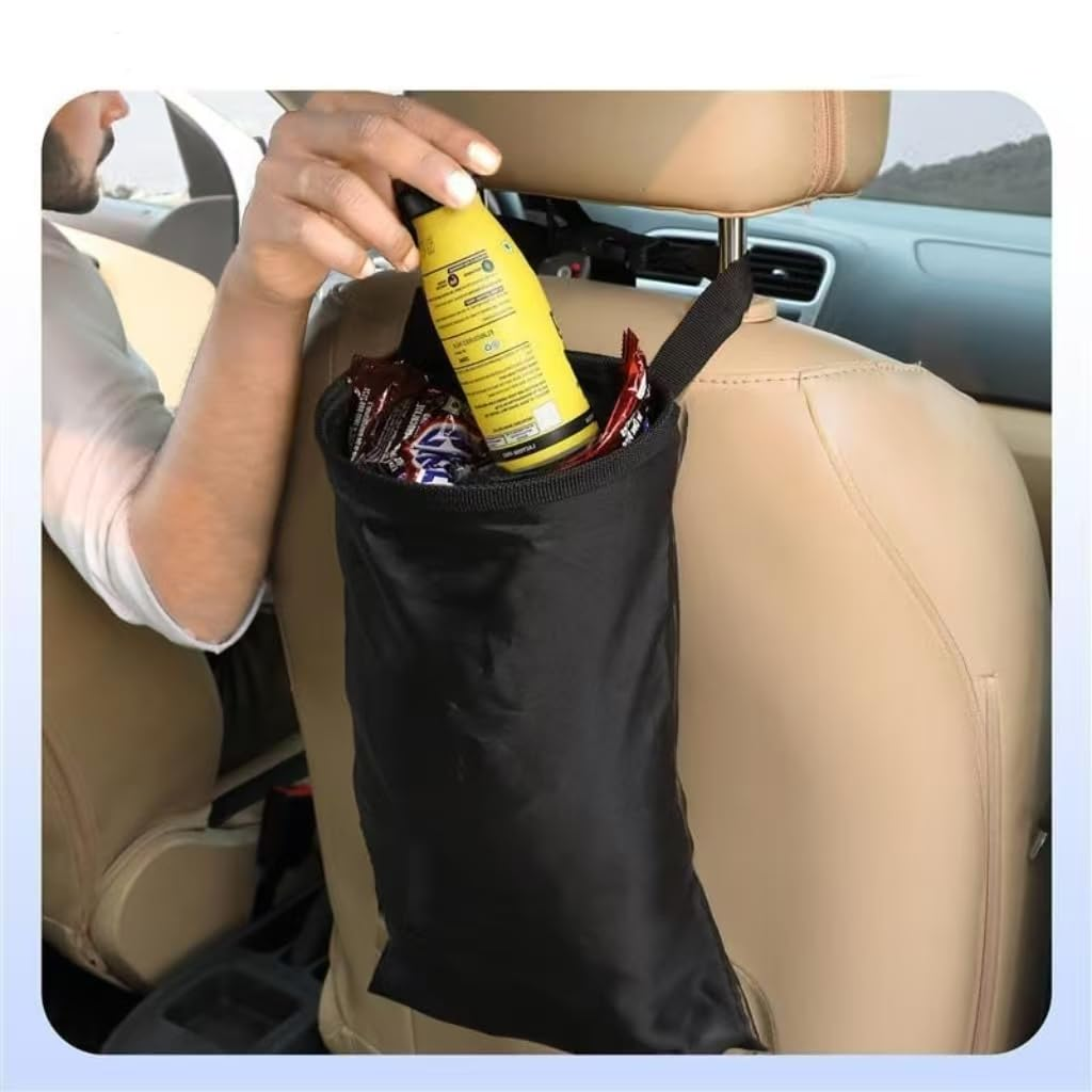 Seat Back Trash Bag with Elastic Opening,2Pcs Car Garbage Bag Detachable Trash Can,Car Seat Back Car Trash Bag Hanging Garbage Can,Car Trash Can Hanging Seat Back Garbages Bags with Elastic Opening image number 2