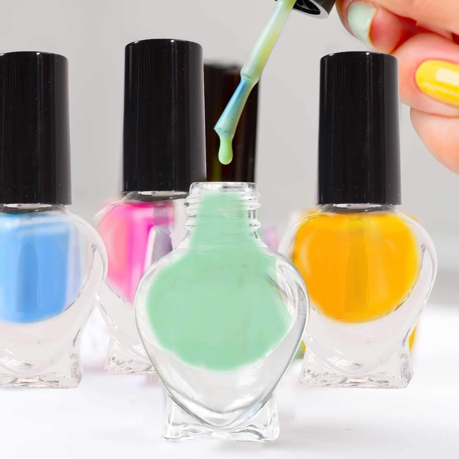 TRIXES 6X Empty Heart Shaped Nail Varnish Bottles image number 1