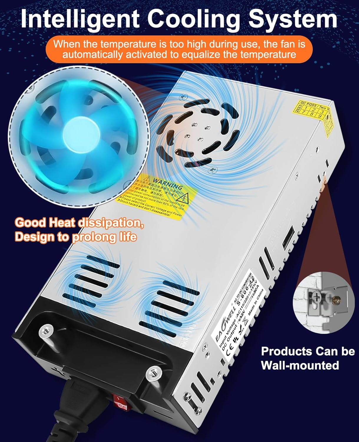 12V Power Supply: 240V AC to 12V DC Converter Power Supply 12V 360W 30A DC Switch Transformer for Rv,Pump,Led Strip, LCD Monitor