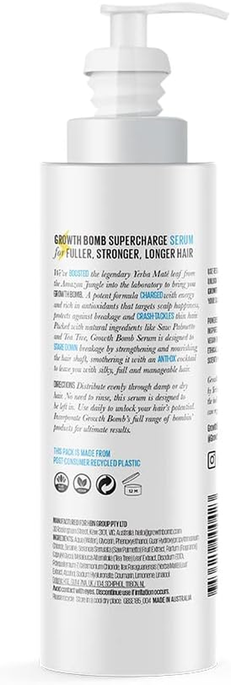 Growth Bomb Hair Growth Energise & Restore Antioxidant Cocktail Serum 185Ml image number 2